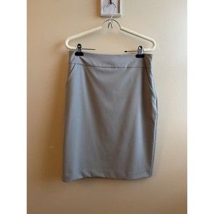 NWT Eileen Fisher Women’s Polished Twill Stone Taupe Lined Pencil Skirt Sz 8